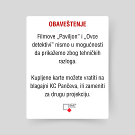 Filmove "Paviljon" i "Ovce detektivi" nismo u mogućnosti da prikažemo zbog tehničkih razloga